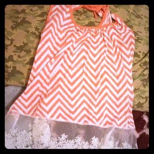 Stripes and lace tank!